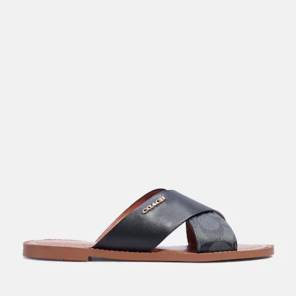 Coach Hilda Sandal In Signature Canvas In Black Color - New In Box - Picture 13 of 13